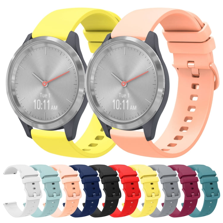 For Garmin Vivomove 3S 18mm Solid Color Soft Silicone Watch Band