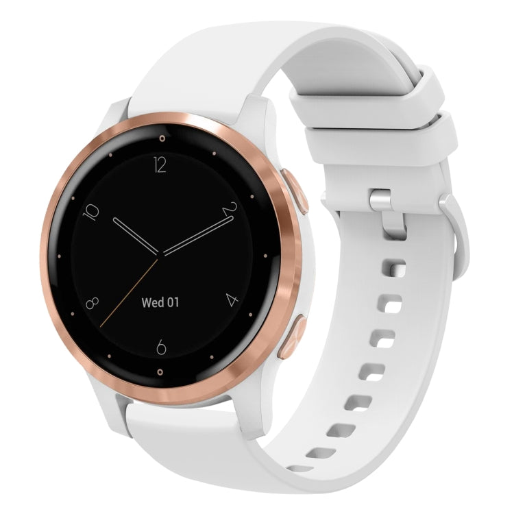 For Garmin Vivoactive 4S 18mm Solid Color Soft Silicone Watch Band