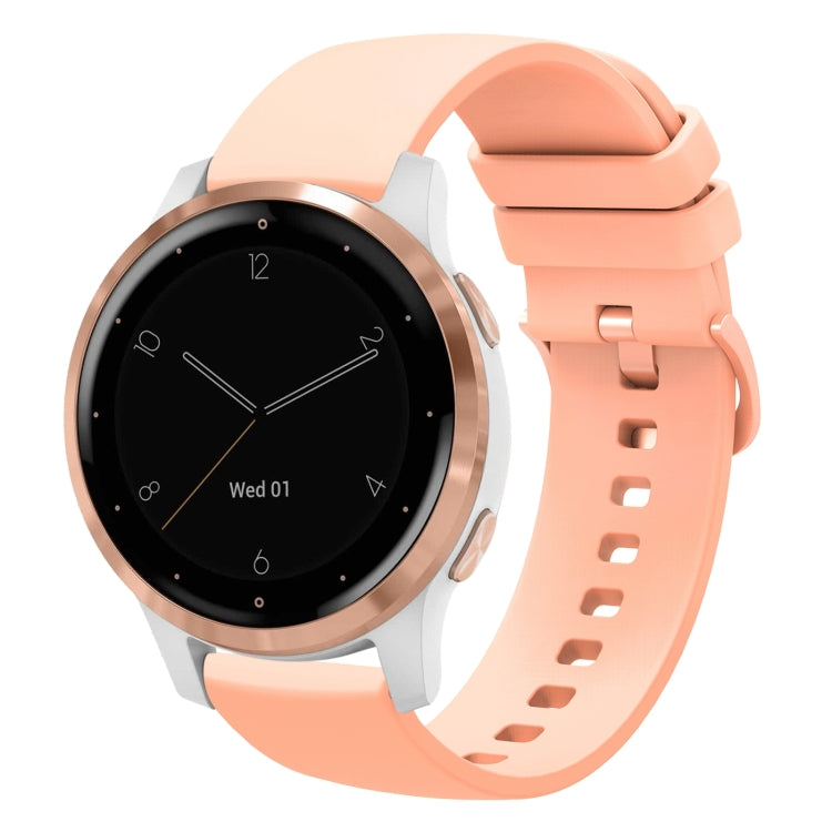 For Garmin Vivoactive 4S 18mm Solid Color Soft Silicone Watch Band
