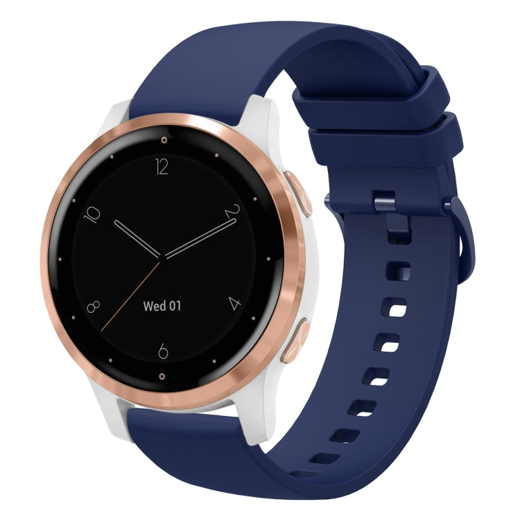 For Garmin Vivoactive 4S 18mm Solid Color Soft Silicone Watch Band