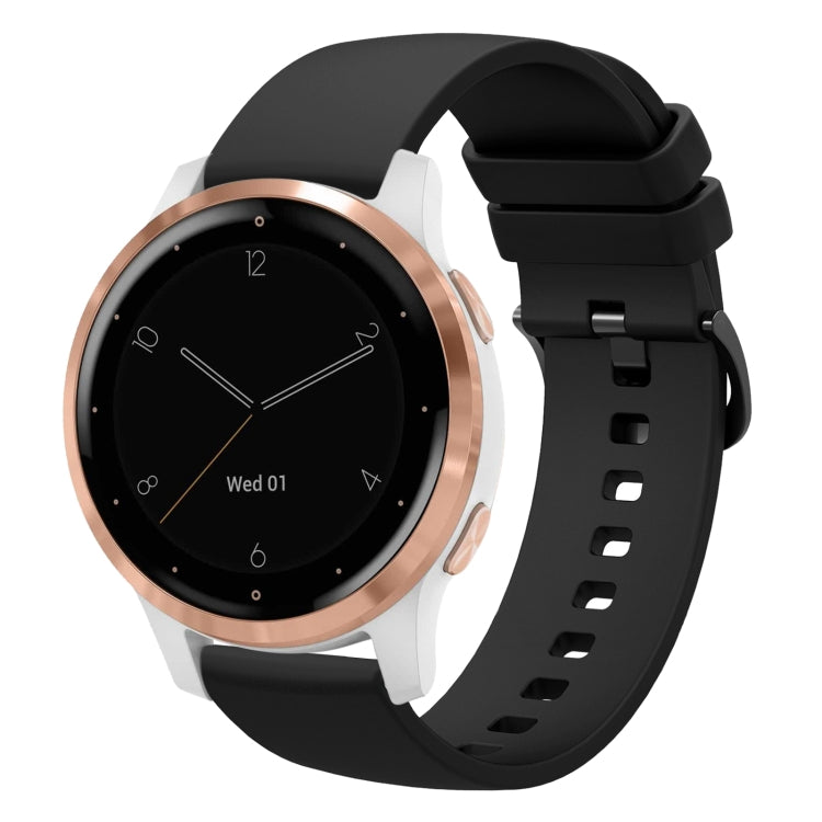 For Garmin Vivoactive 4S 18mm Solid Color Soft Silicone Watch Band