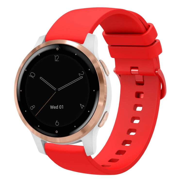 For Garmin Vivoactive 4S 18mm Solid Color Soft Silicone Watch Band