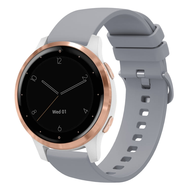 For Garmin Vivoactive 4S 18mm Solid Color Soft Silicone Watch Band