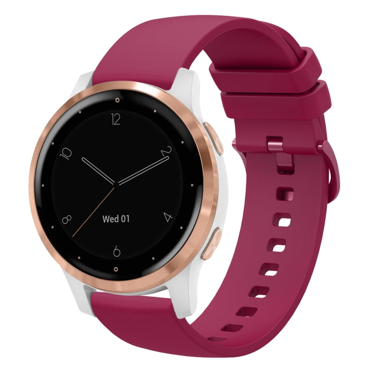 For Garmin Vivoactive 4S 18mm Solid Color Soft Silicone Watch Band