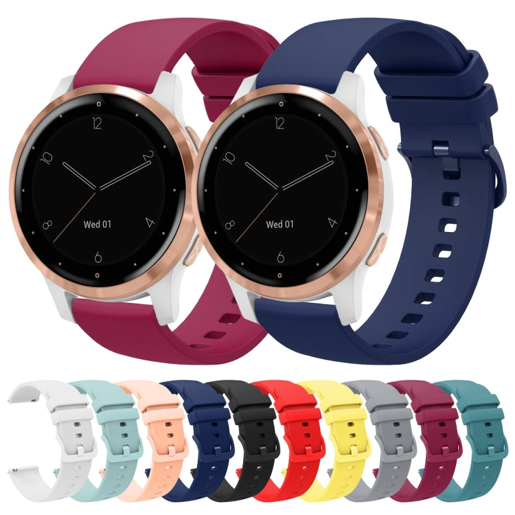 For Garmin Vivoactive 4S 18mm Solid Color Soft Silicone Watch Band