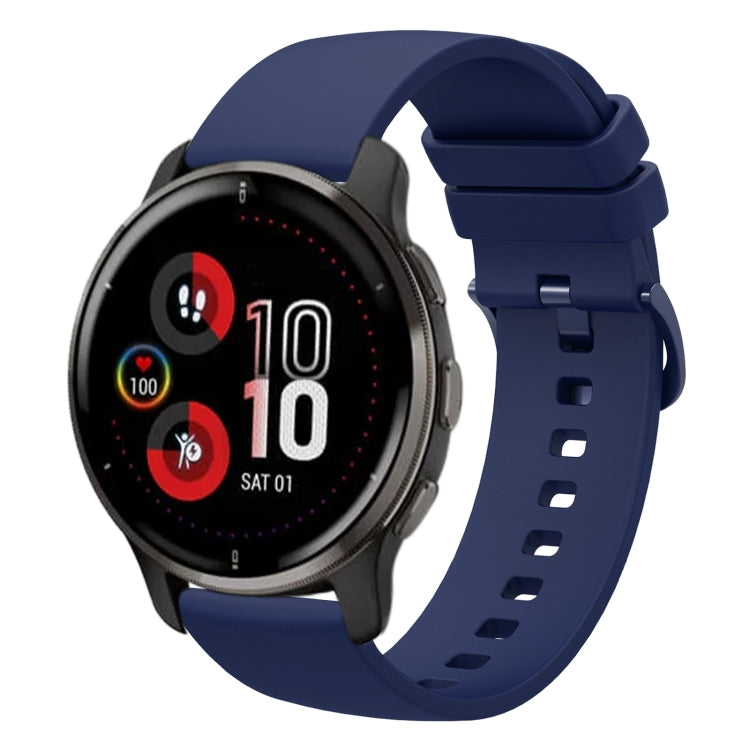 For Garmin Venu 2 Plus 20mm Solid Color Soft Silicone Watch Band