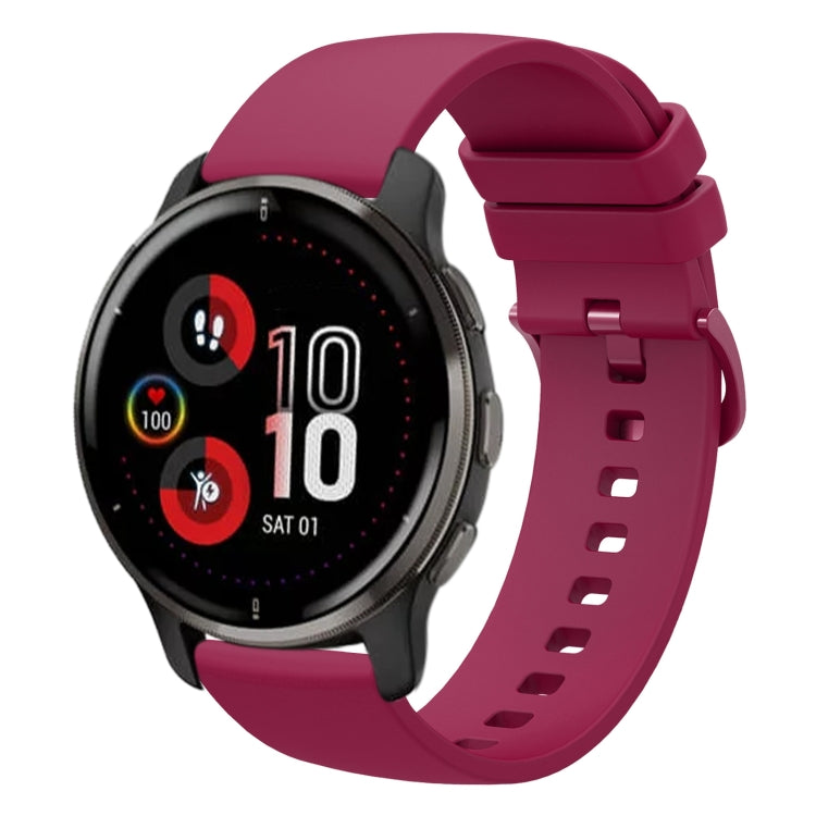 For Garmin Venu 2 Plus 20mm Solid Color Soft Silicone Watch Band