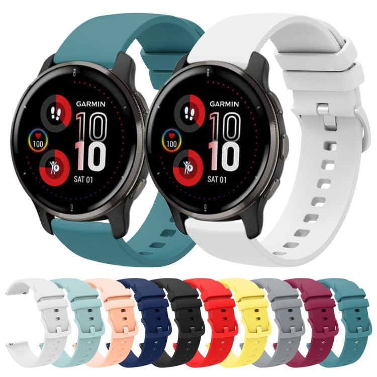 For Garmin Venu 2 Plus 20mm Solid Color Soft Silicone Watch Band