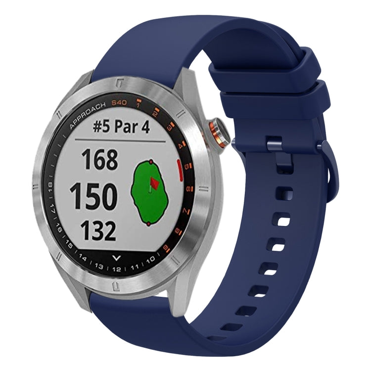 For Garmin Approach S40 20mm Solid Color Soft Silicone Watch Band