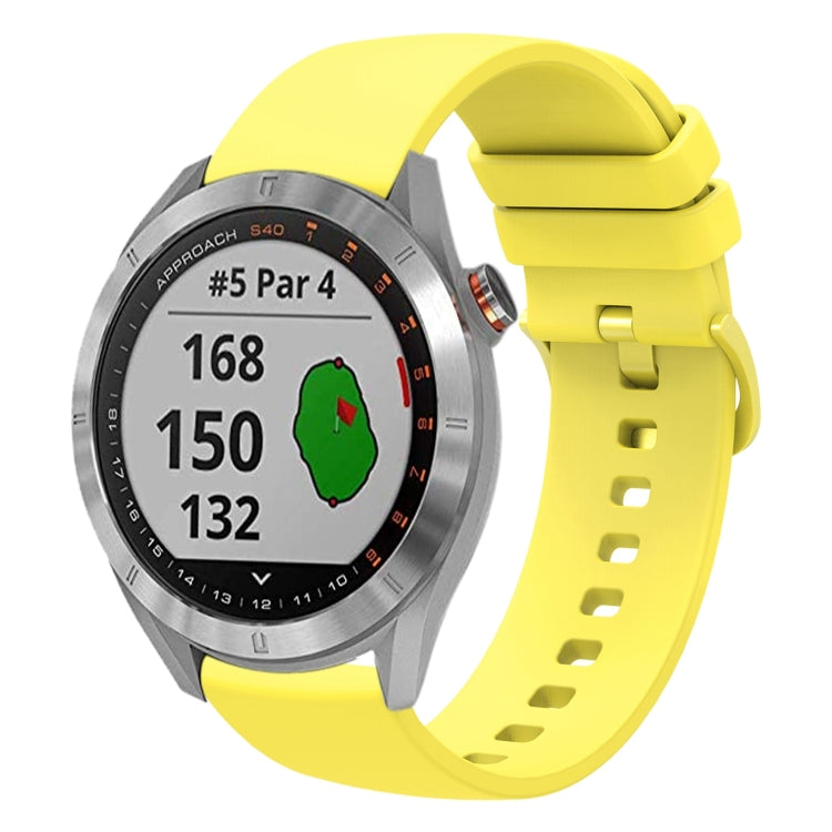 For Garmin Approach S40 20mm Solid Color Soft Silicone Watch Band
