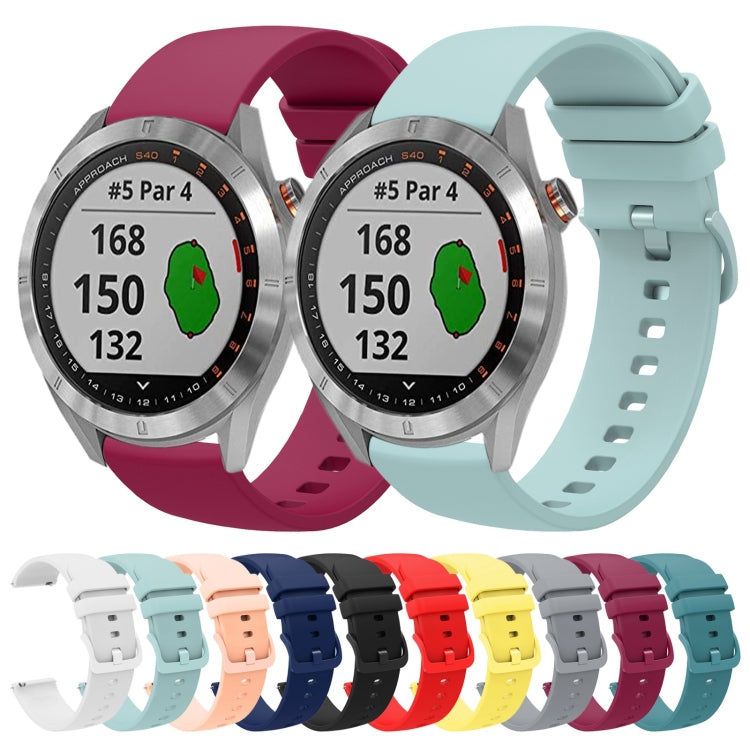 For Garmin Approach S40 20mm Solid Color Soft Silicone Watch Band