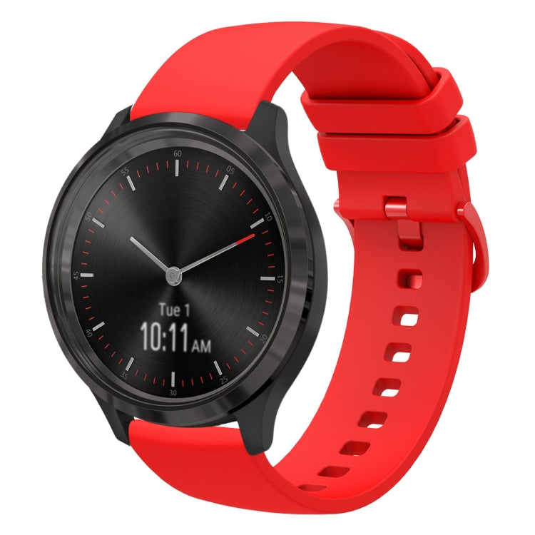 For Garmin Vivomove 3 20mm Solid Color Soft Silicone Watch Band