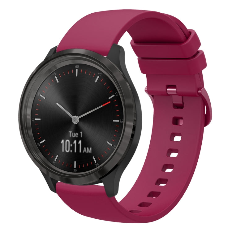 For Garmin Vivomove 3 20mm Solid Color Soft Silicone Watch Band