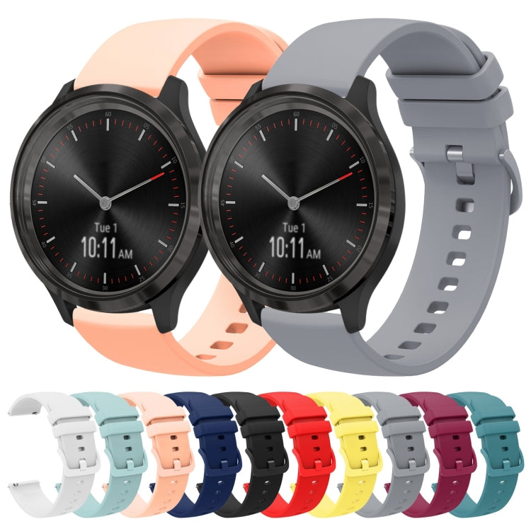 For Garminmove 3 20mm Solid Color Soft Silicone Watch Band