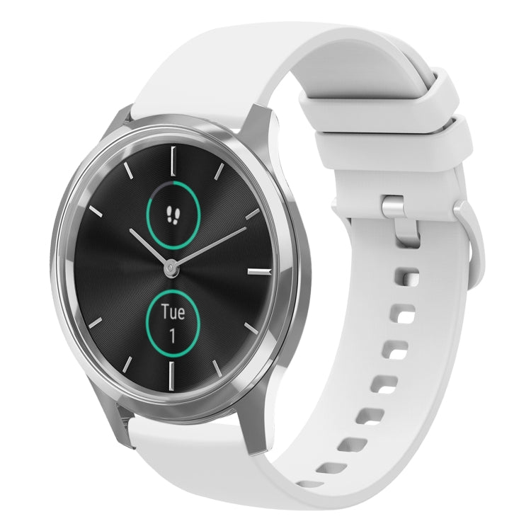 For Garmin VivoMove Luxe 20mm Solid Color Soft Silicone Watch Band