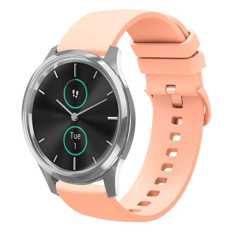 For Garmin VivoMove Luxe 20mm Solid Color Soft Silicone Watch Band