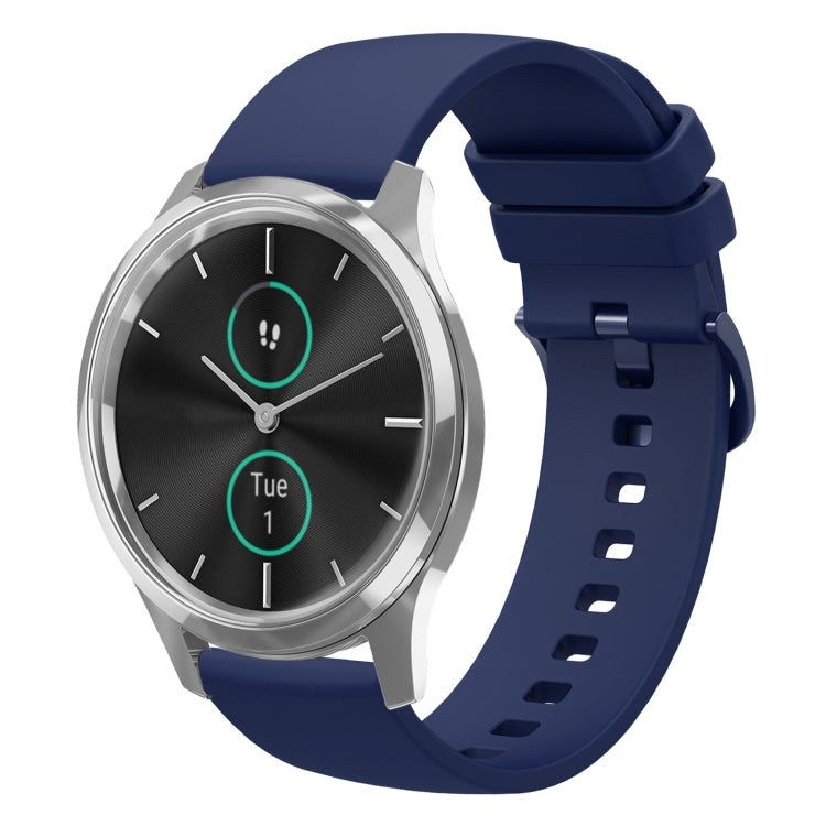 For Garmin VivoMove Luxe 20mm Solid Color Soft Silicone Watch Band