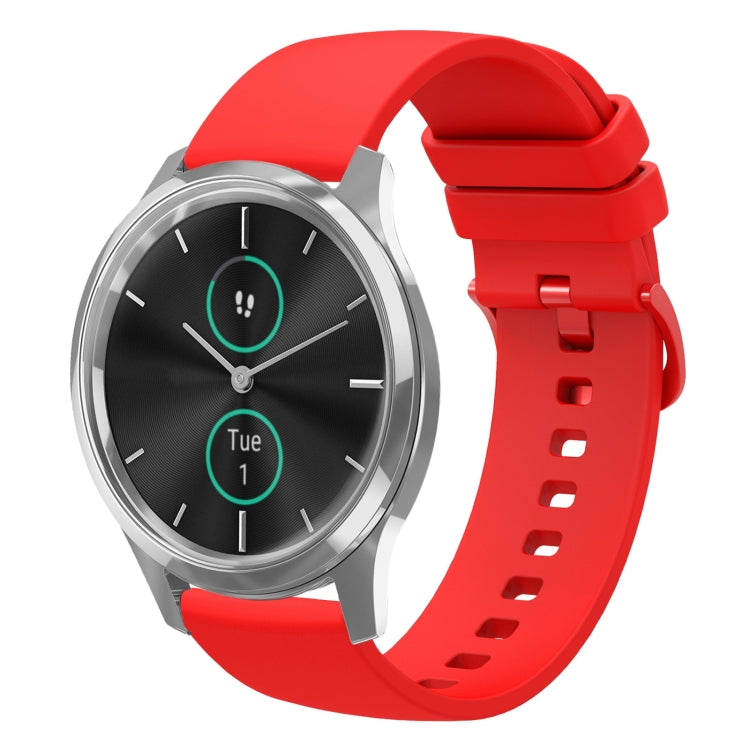 For Garmin VivoMove Luxe 20mm Solid Color Soft Silicone Watch Band