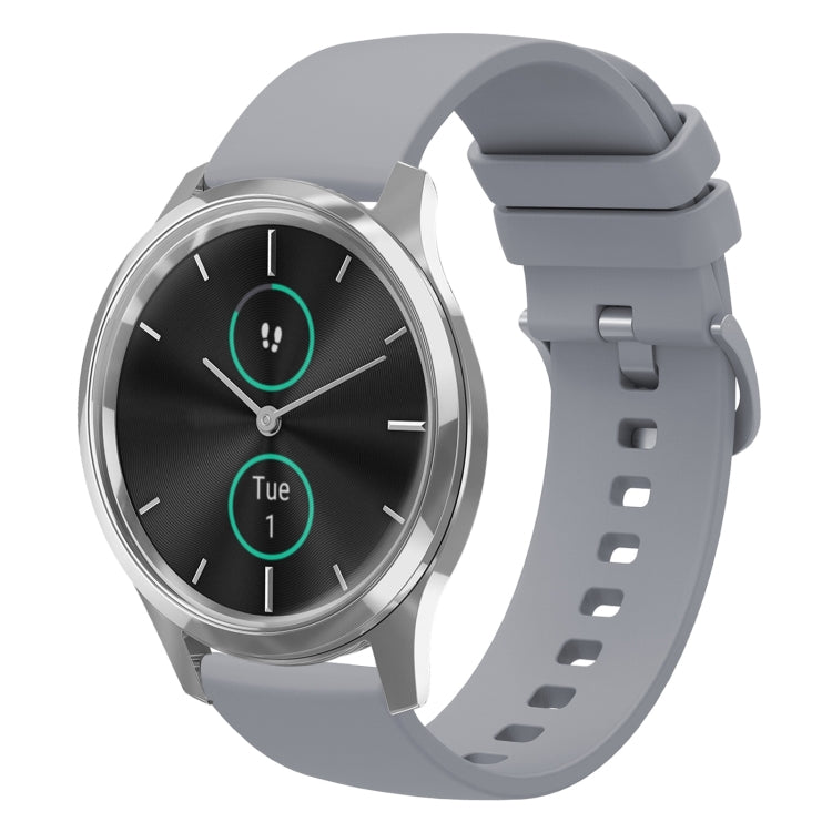 For Garmin VivoMove Luxe 20mm Solid Color Soft Silicone Watch Band