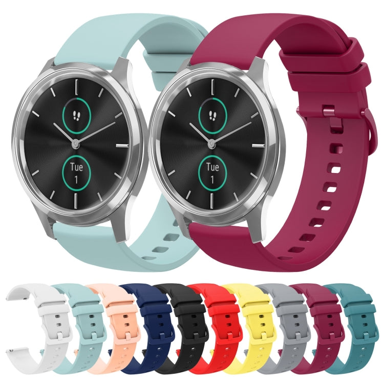 For Garmin VivoMove Luxe 20mm Solid Color Soft Silicone Watch Band
