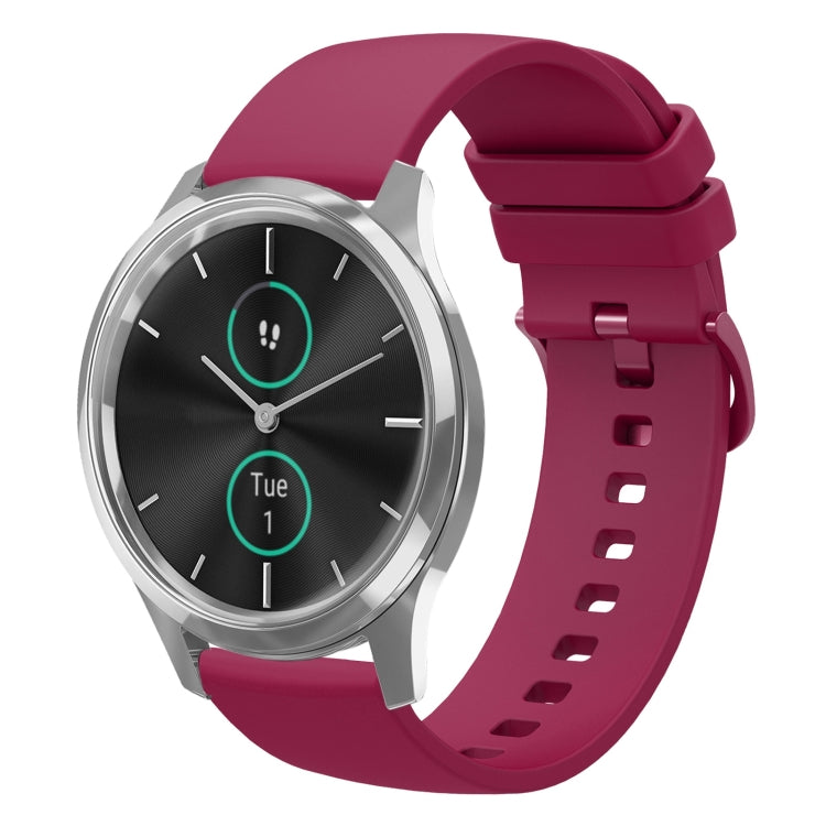 For Garminmove Luxe 20mm Solid Color Soft Silicone Watch Band