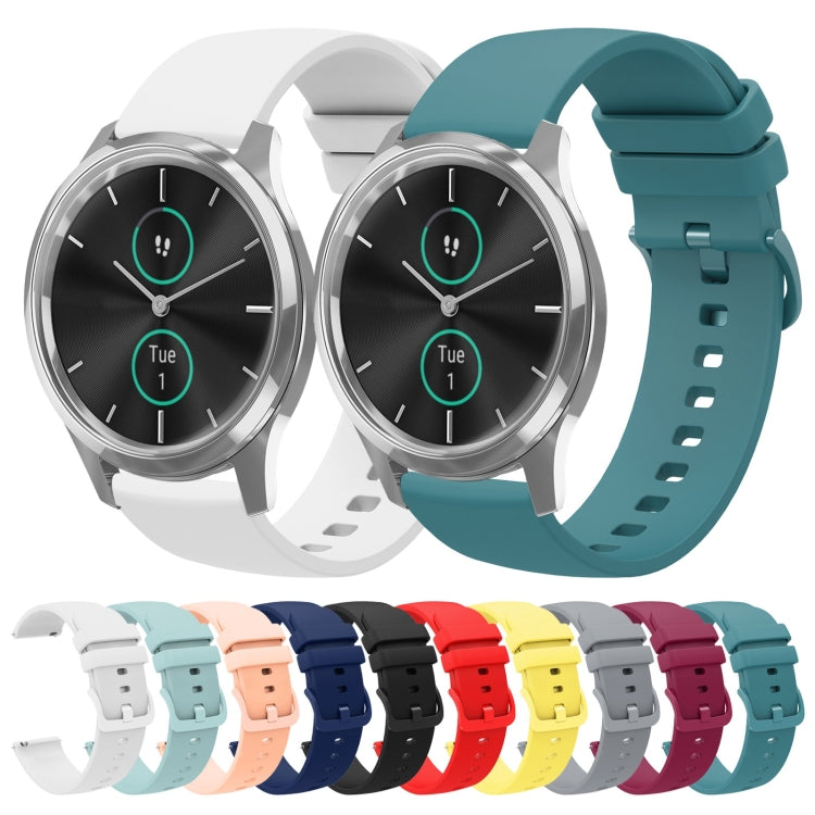For Garminmove Luxe 20mm Solid Color Soft Silicone Watch Band