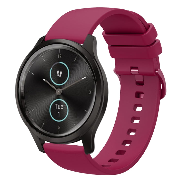 For Garmin Garminmove Style 20mm Solid Color Soft Silicone Watch Band