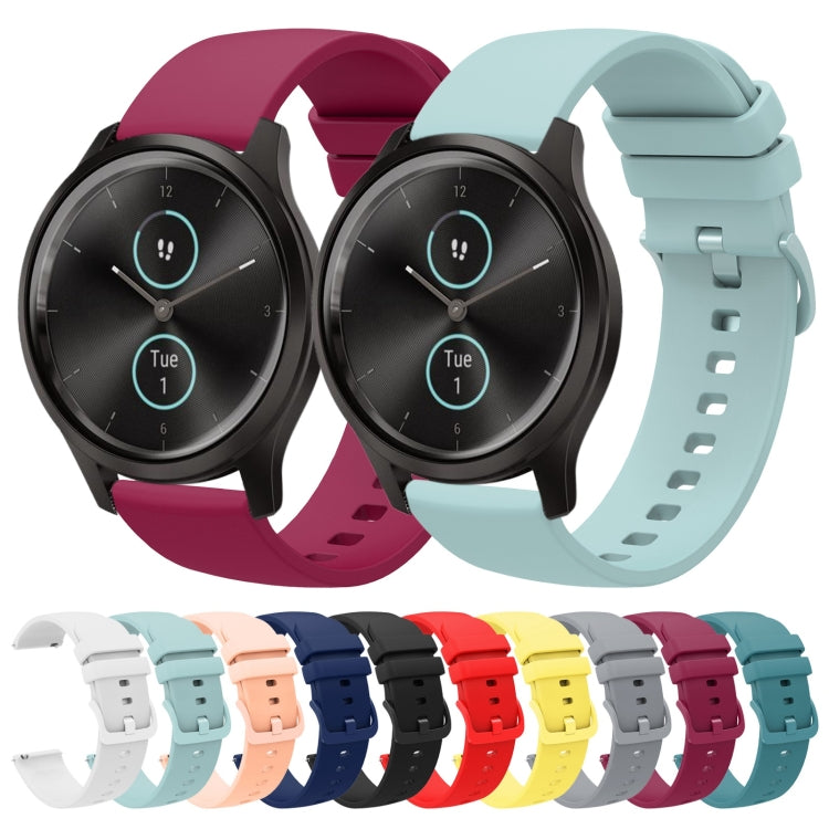 For Garmin Garminmove Style 20mm Solid Color Soft Silicone Watch Band