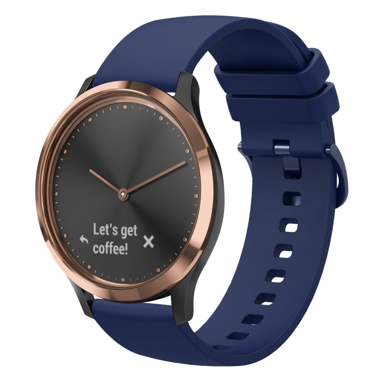 For Garmin Vivomove HR Sport 20mm Solid Color Soft Silicone Watch Band