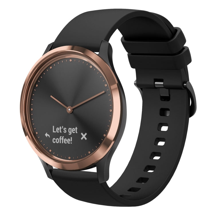 For Garmin Vivomove HR Sport 20mm Solid Color Soft Silicone Watch Band
