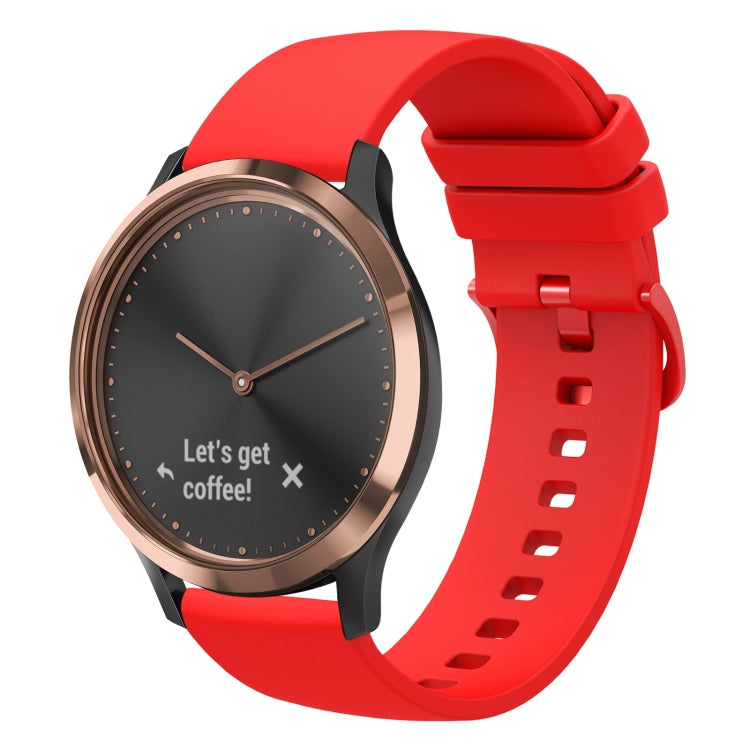 For Garmin Vivomove HR Sport 20mm Solid Color Soft Silicone Watch Band