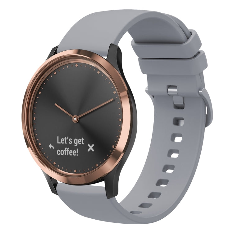 For Garmin Vivomove HR Sport 20mm Solid Color Soft Silicone Watch Band