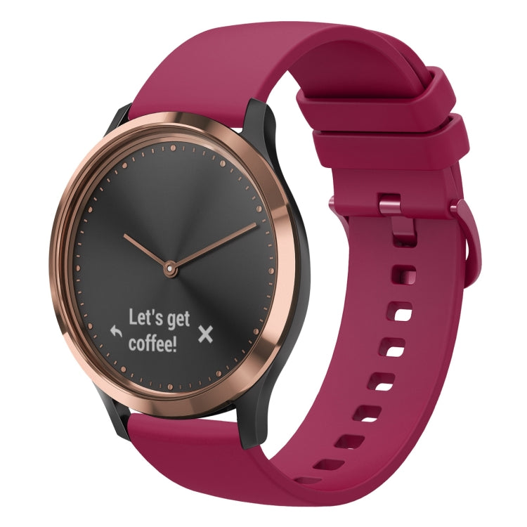 For Garmin Vivomove HR Sport 20mm Solid Color Soft Silicone Watch Band