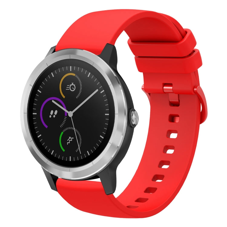 For Garmin Vivoactive 3 20mm Solid Color Soft Silicone Watch Band