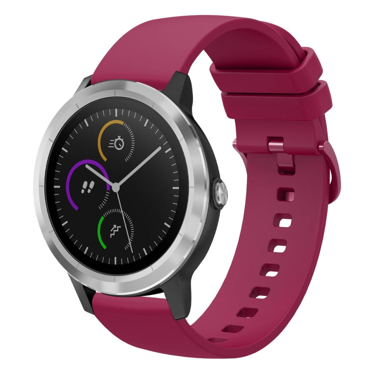 For Garmin Vivoactive 3 20mm Solid Color Soft Silicone Watch Band