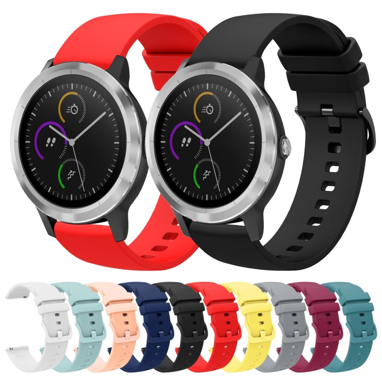 For Garmin Vivoactive 3 20mm Solid Color Soft Silicone Watch Band