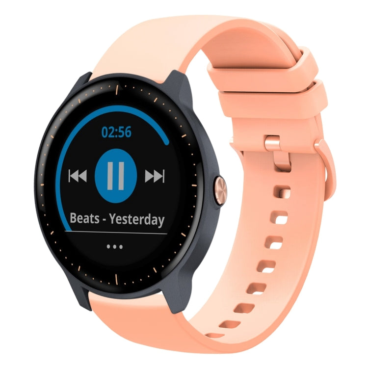 For Garmin Vivoactive3 Music 20mm Solid Color Soft Silicone Watch Band