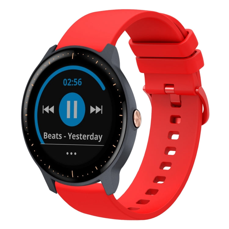 For Garmin Vivoactive3 Music 20mm Solid Color Soft Silicone Watch Band