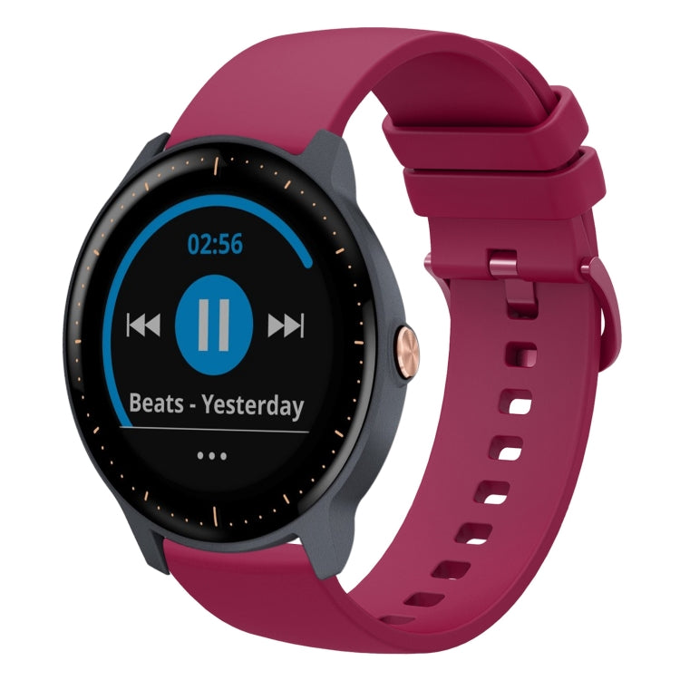 For Garmin Vivoactive3 Music 20mm Solid Color Soft Silicone Watch Band