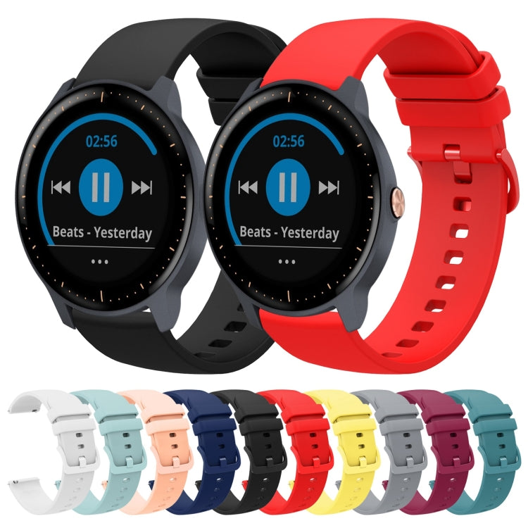 For Garmin Vivoactive3 Music 20mm Solid Color Soft Silicone Watch Band