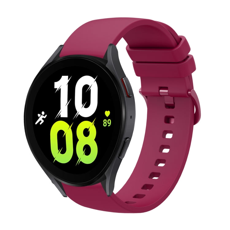 For Samsung Galaxy Watch5 44mm 20mm Solid Color Soft Silicone Watch Band