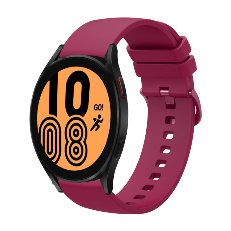 For Samsung Galaxy Watch4 40mm 20mm Solid Color Soft Silicone Watch Band