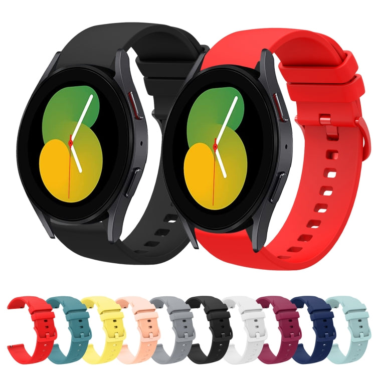 For Samsung Galaxy Watch4 40mm 20mm Solid Color Soft Silicone Watch Band