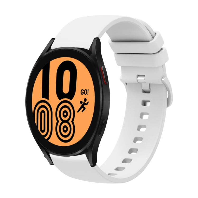 For Samsung Galaxy Watch4 44mm 20mm Solid Color Soft Silicone Watch Band