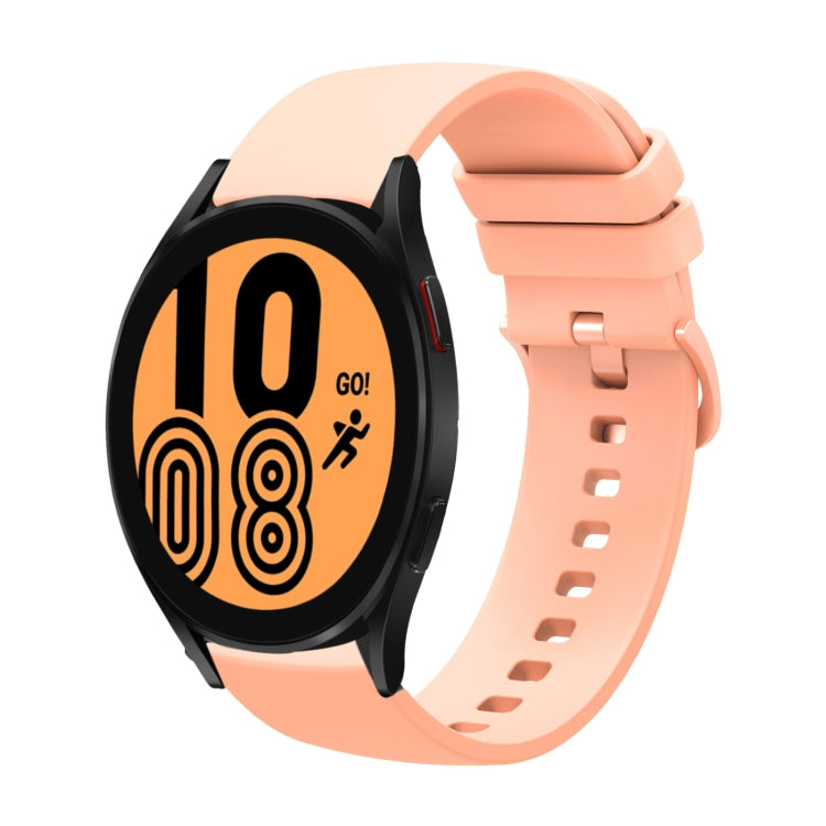 For Samsung Galaxy Watch4 44mm 20mm Solid Color Soft Silicone Watch Band