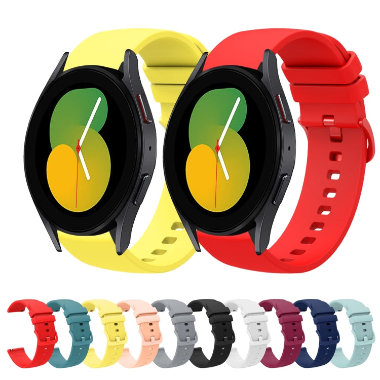 For Samsung Galaxy Watch5 40mm 20mm Solid Color Soft Silicone Watch Band