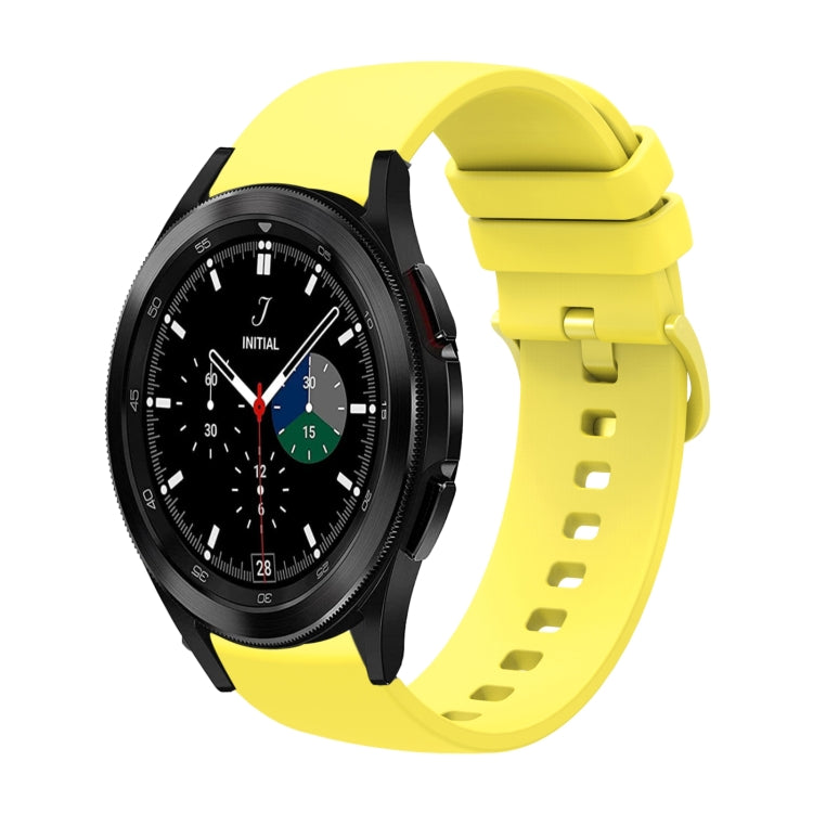 For Samsung  Galaxy Watch 4 Classic 46mm 20mm Solid Color Soft Silicone Watch Band