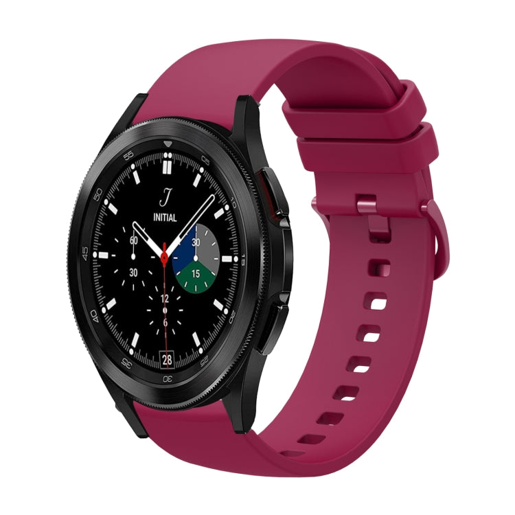 For Samsung  Galaxy Watch 4 Classic 46mm 20mm Solid Color Soft Silicone Watch Band