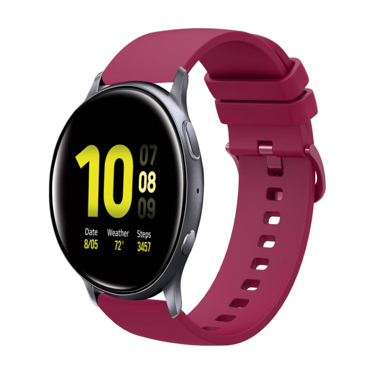 For Samsung Galaxy Watch Active 2 44mm 20mm Solid Color Soft Silicone Watch Band