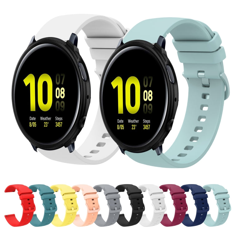 For Samsung Galaxy Watch Active 2 44mm 20mm Solid Color Soft Silicone Watch Band